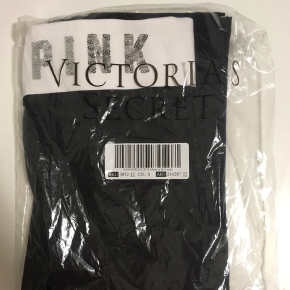 🆕VICTORIA’S SECRET PINK - BLACK BLING YOGA PANTS - Picture 2 of 11